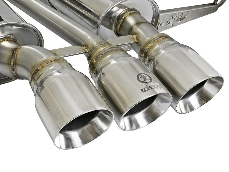 aFe Takeda 3in 304 SS Cat-Back Exhaust w/ Tri-Polished Tips 17-18 Honda Civic Type R L4 2.0L (t) - eliteracefab.com