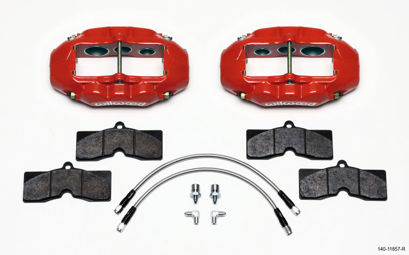 Wilwood D8-6 Front Caliper Kit Red Corvette C2 / C3 65-82 - eliteracefab.com