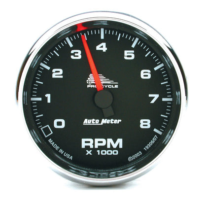 Autometer Pro-Cycle Gauge Tach 2 5/8in 8K Rpm 2&4 Cylinder Black 19306