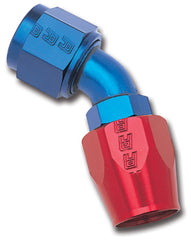 Russell Performance -6 AN Red/Blue 45 Degree Full Flow Hose End - eliteracefab.com