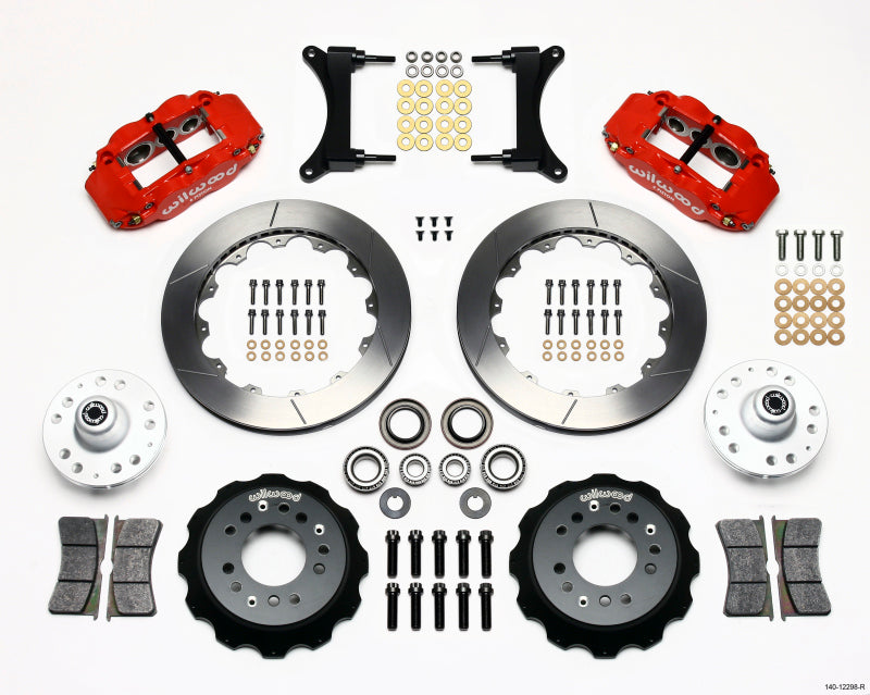 Wilwood Narrow Superlite 6R Front Hub Kit 12.88in Red 79-87 GM G Body Wilwood