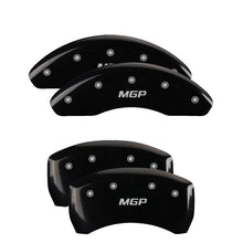 Load image into Gallery viewer, MGP 4 Caliper Covers Engraved Front &amp; Rear MGP Yellow finish black ch MGP