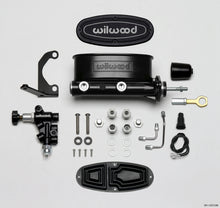 Load image into Gallery viewer, Wilwood HV Tandem M/C Kit w L/H Bracket &amp; Prop Valve - 7/8in Bore Black-W/Push. - Early Mustang - eliteracefab.com