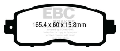 EBC 13+ Nissan Altima 2.5 (L33) Sedan Redstuff Front Brake Pads - eliteracefab.com