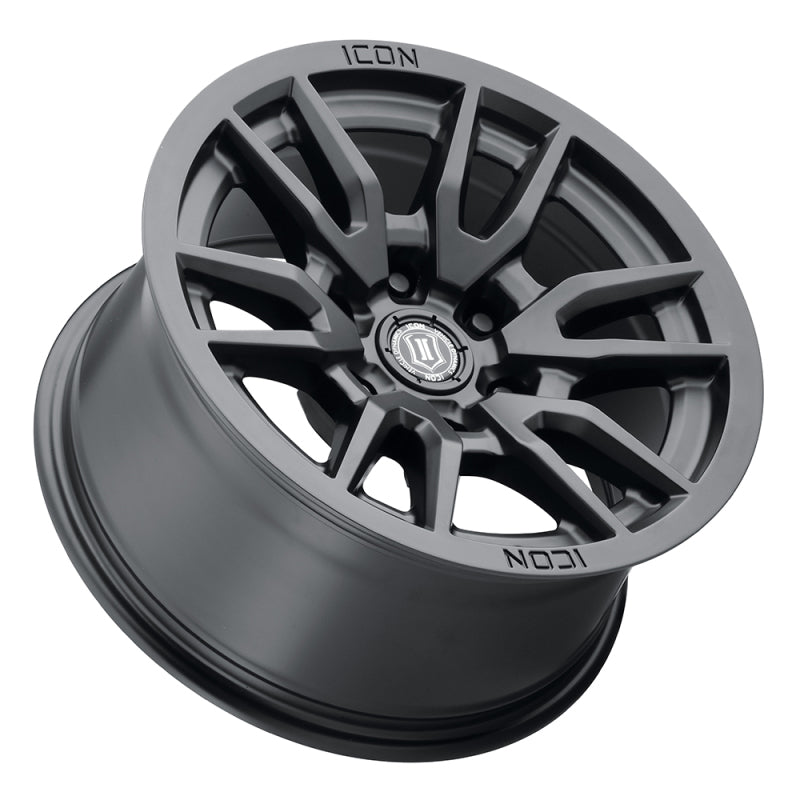 ICON Vector 6 17x8.5 6x5.5 25mm Offset 5.75in BS 95.1mm Bore Satin Black Wheel ICON