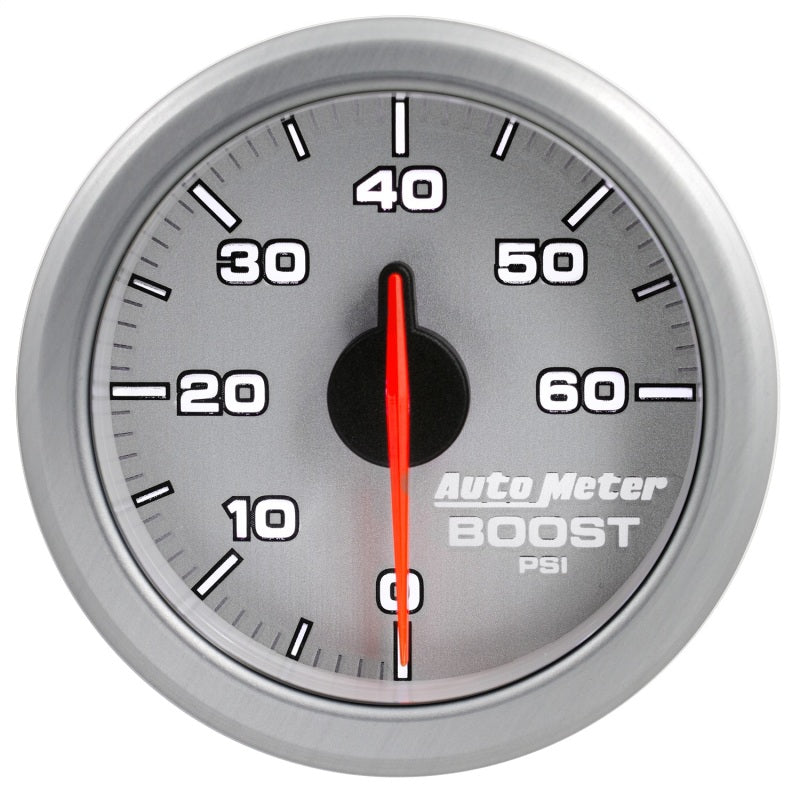 Autometer Airdrive 2-1/6in Boost Gauge 0-60 PSI - Silver 9160-UL