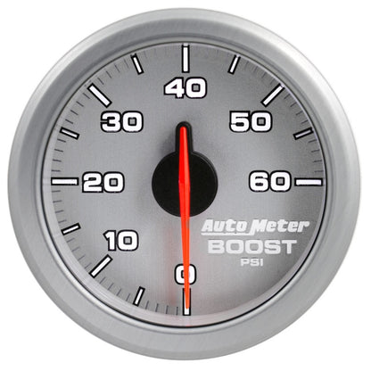 Autometer Airdrive 2-1/6in Boost Gauge 0-60 PSI - Silver 9160-UL