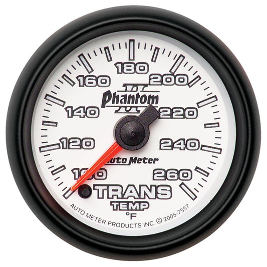 Autometer Phantom II 52mm Full Sweep Electronic 100-260 Deg F Transmission Temperature Gauge 7557