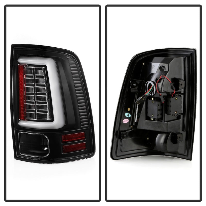 Spyder Dodge Ram 09-18 LED Tail Lights - All Black ALT-YD-DRAM09V2-LED-BKV2 (Incandescent Only) - eliteracefab.com