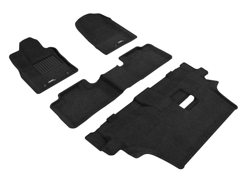 3D MAXpider L1DG02504709 2012-2021 Dodge Durango 7-Seat Elegant 1st 2nd & 3rd Row Floormats - Black