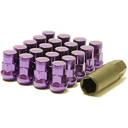 WHEEL MATE MUTEKI SR35 CLOSE END LUG NUTS W/ LOCK SET – PURPLE 12×1.25 35MM Wheel Mate