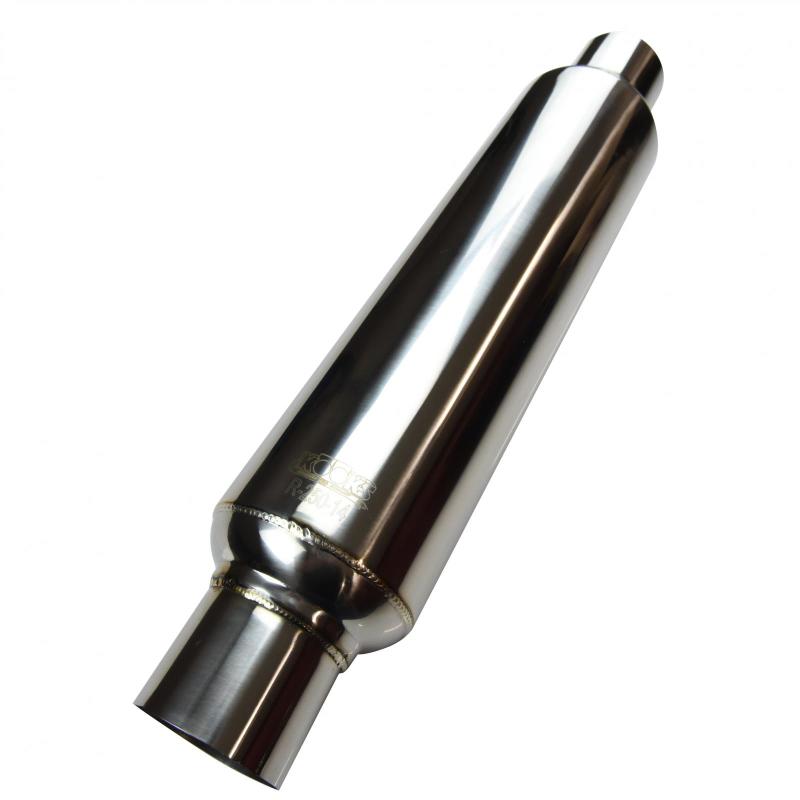 Kooks Universal 2 1/2in Round Muffler 14in Long. Pol SS - eliteracefab.com