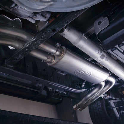 Stainless Works 2015-18 F-150 Exhaust X-Pipe Resonator Muffler Exits In Front Of Passenger Rear Tire Stainless Works
