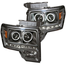 Load image into Gallery viewer, ANZO USA Ford F-150 Projector Headlights W/ Halo Black Ccfl G2; 2009-2014 - eliteracefab.com