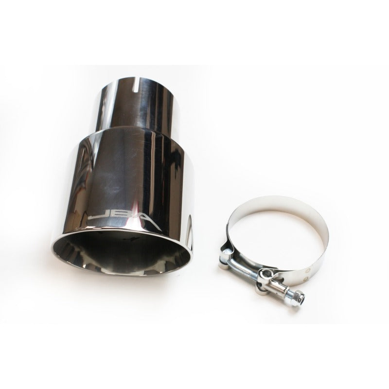JBA 3in x 4in x 7-1/4in Double Wall Polished Chrome Tip - Clamp On JBA