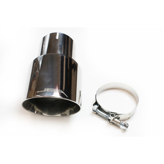 JBA 3in x 4in x 7-1/4in Double Wall Polished Chrome Tip - Clamp On JBA