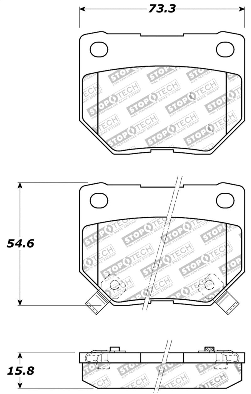 STOPTECH PERFORMANCE 06-07 SUBARU IMPREZA WRX (EXC STI) REAR BRAKE PADS, 309.04611 - eliteracefab.com