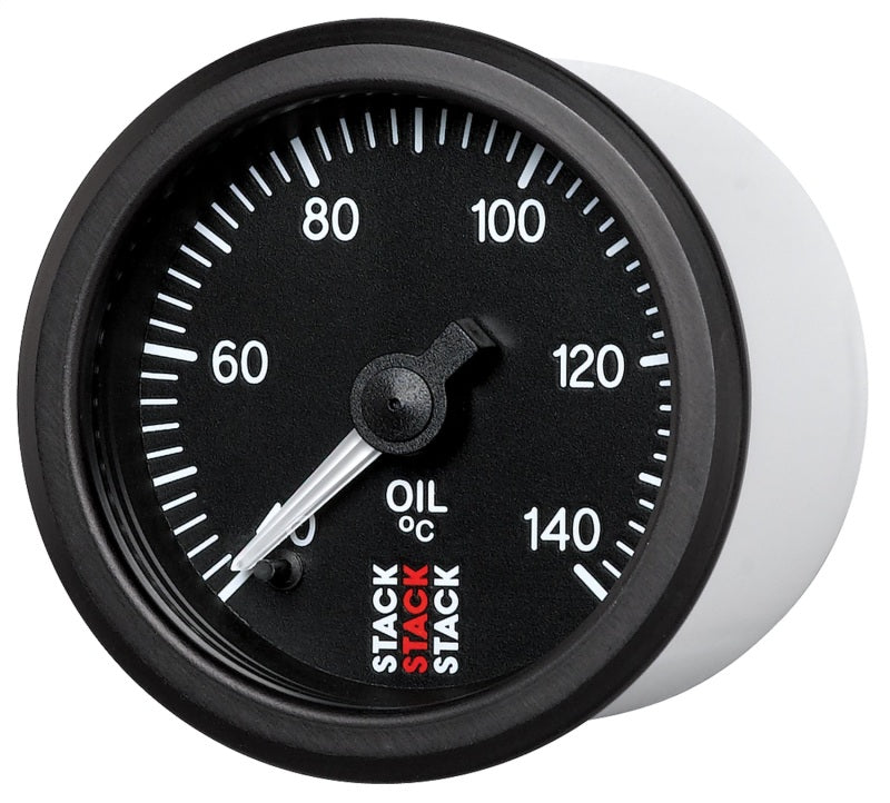 Autometer Stack 52mm 40-140 Deg C 1/8in NPTF Male Pro Stepper Motor Oil Temp Gauge - Black ST3309