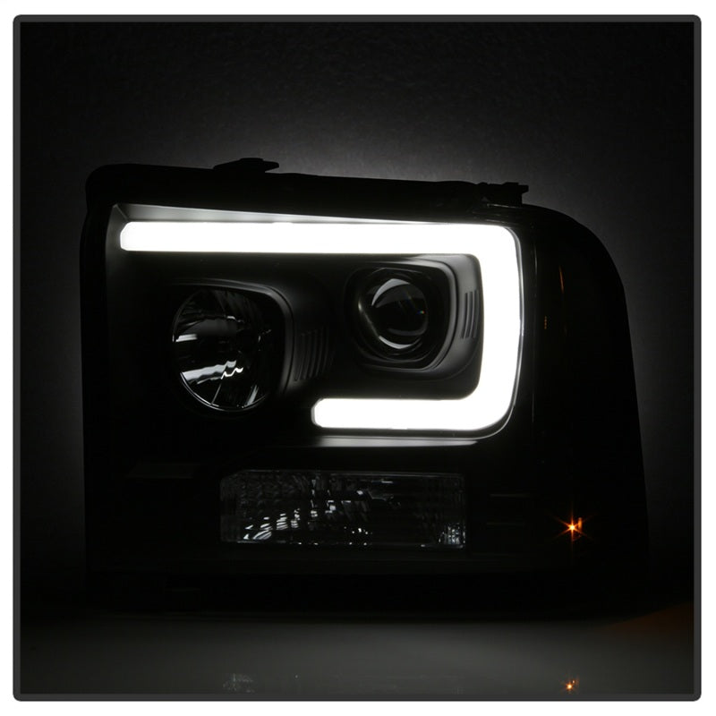 Spyder Ford F150 2005-2007 Projector Headlights - Light Bar DRL LED - Black PRO-YD-FS05V2-LB-BK - eliteracefab.com