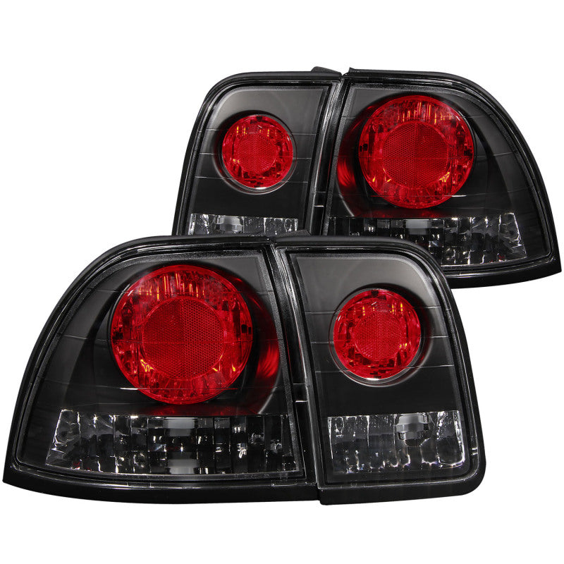 ANZO USA Honda Accord Taillights Black; 1996-1997 - eliteracefab.com