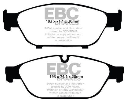 EBC 12+ Audi A6 Quattro 3.0 Supercharged Yellowstuff Front Brake Pads - eliteracefab.com