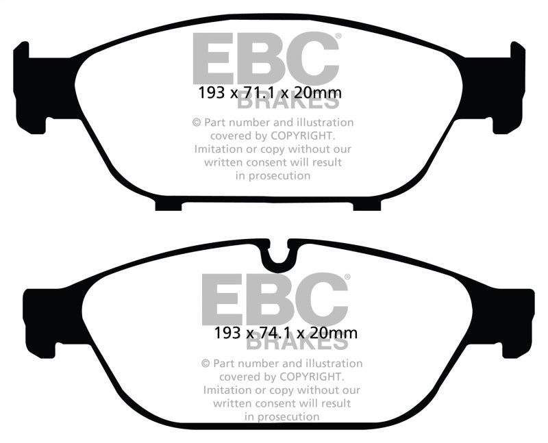 EBC 12+ Audi A6 Quattro 3.0 Supercharged Yellowstuff Front Brake Pads - eliteracefab.com