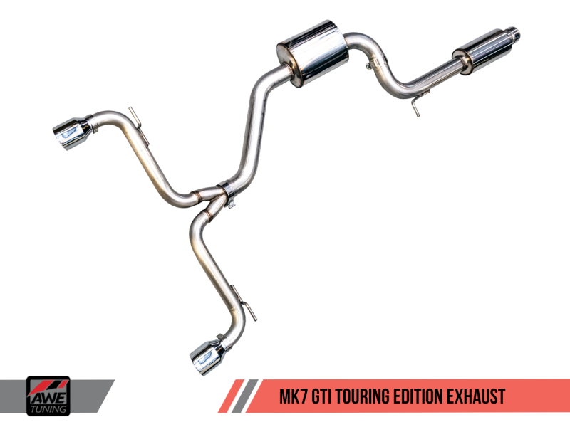 AWE Tuning VW MK7 GTI Touring Edition Exhaust - Chrome Silver Tips - eliteracefab.com