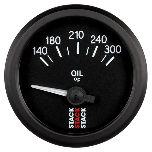 Autometer Stack 52mm 140-300 Deg F 1/8in NPTF Electric Oil Temp Gauge - Black ST3210