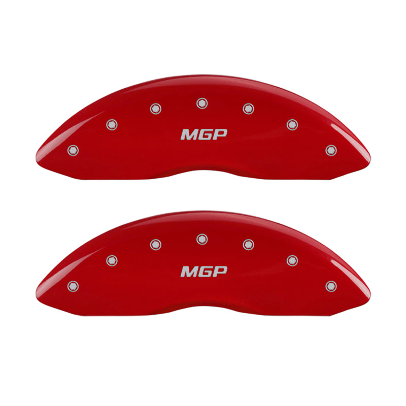 MGP 4 Caliper Covers Engraved Front & Rear MGP Red finish silver ch MGP