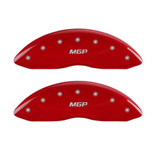 Load image into Gallery viewer, MGP 4 Caliper Covers Engraved Front &amp; Rear MGP Red finish silver ch - eliteracefab.com