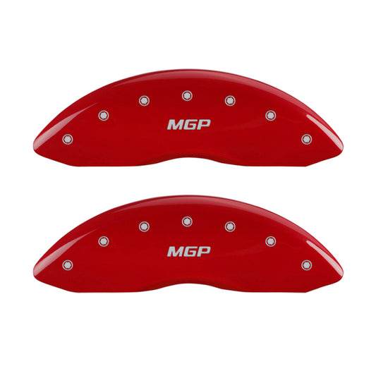 MGP 4 Caliper Covers Engraved Front & Rear No bolts/ST Red finish silver ch MGP