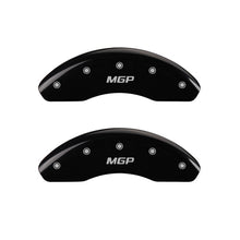 Load image into Gallery viewer, MGP Front set 2 Caliper Covers Engraved Front MGP Black finish silver ch MGP