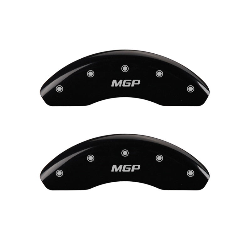 MGP Front set 2 Caliper Covers Engraved Front MGP Black finish silver ch MGP