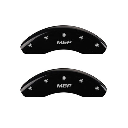 MGP Front set 2 Caliper Covers Engraved Front MGP Black finish silver ch MGP