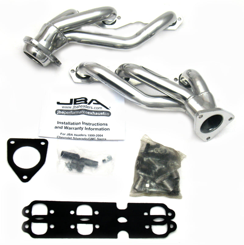 JBA 03-13 GM Truck 4.3L V6 1-1/2in Primary Silver Ctd Cat4Ward Header JBA