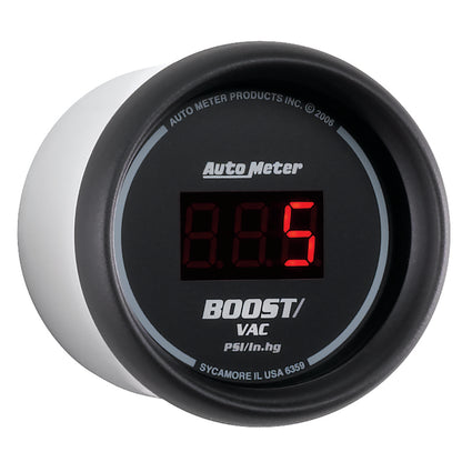 Autometer Black 52mm 30 In Hg.-Vac./30 PSI Digital Vacuum/Boost Gauge 6359