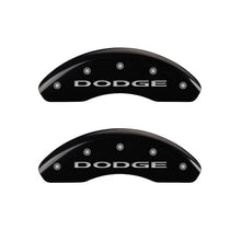 Load image into Gallery viewer, MGP 4 Caliper Covers Engraved Front &amp; Rear With out stripes/Dodge Black finish silver ch MGP