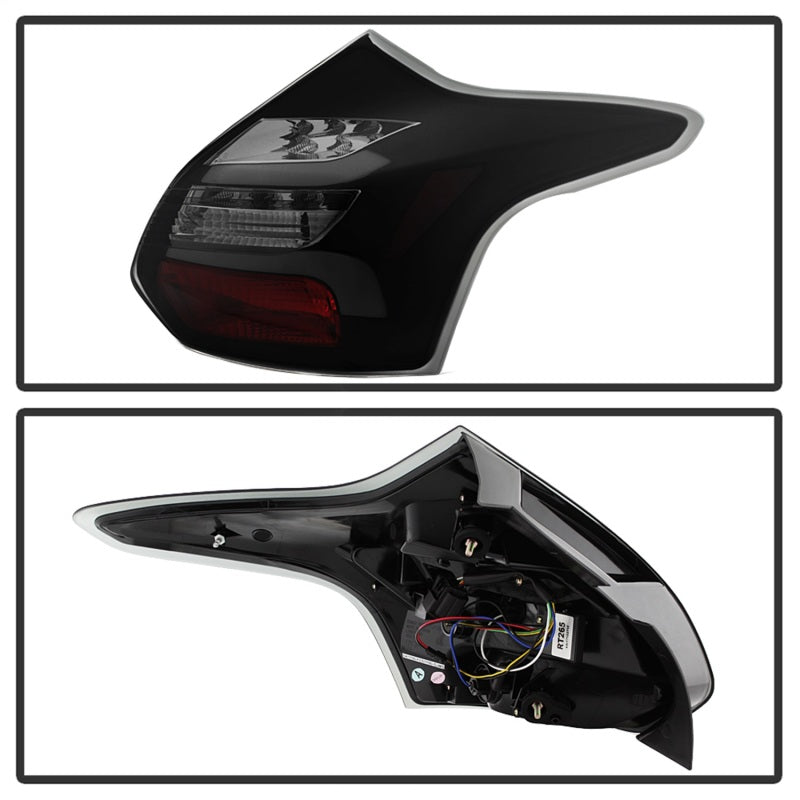 Spyder 12-14 Ford Focus 5DR LED Tail Lights - Black Smoke (ALT-YD-FF12-LED-BSM) - eliteracefab.com