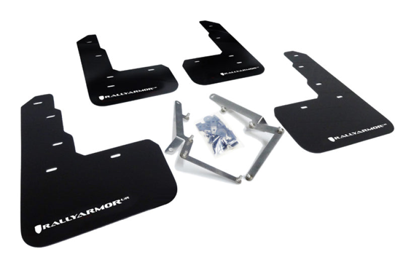Rally Armor UR Mudflaps Urethane Honda Civic Type R 2017+ - Black/White - eliteracefab.com