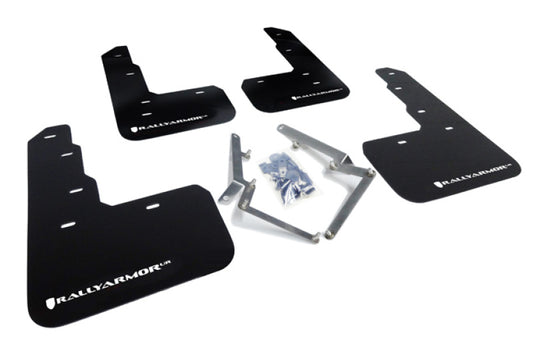 Rally Armor UR Mudflaps Urethane Honda Civic Type R 2017+ - Black/White - eliteracefab.com