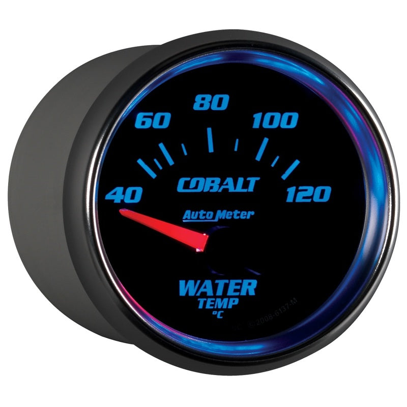 AutoMeter GAUGE; WATER TEMP; 2 1/16in.; 40-120deg.C; ELECTRIC; COBALT - eliteracefab.com