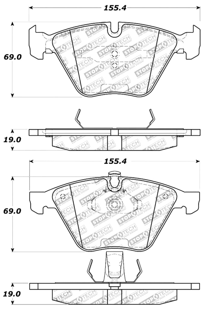 StopTech Performance 11-12 BMW Z4 (E86) / 07-11 335 Series (E90/92/93/F30) Front Brake Pads - eliteracefab.com