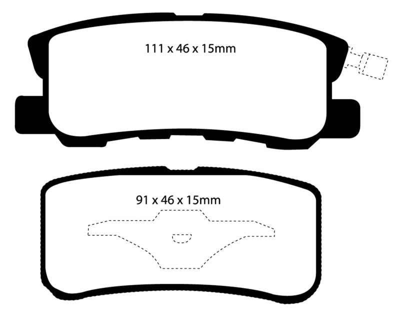 EBC 11-14 Chrysler 200 3.6 Redstuff Rear Brake Pads - eliteracefab.com