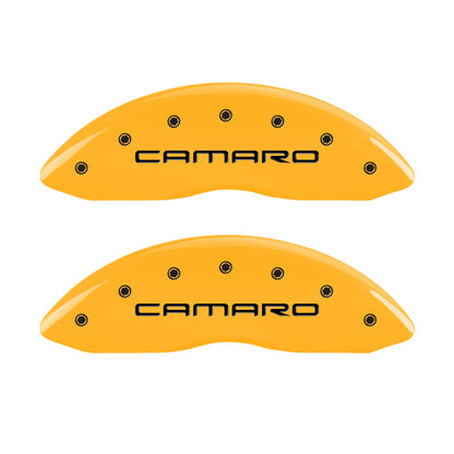 MGP 4 Caliper Covers Engraved F & R Gen 4/Camaro Yellow Finish Black Char 2000 Chevrolet Camaro MGP