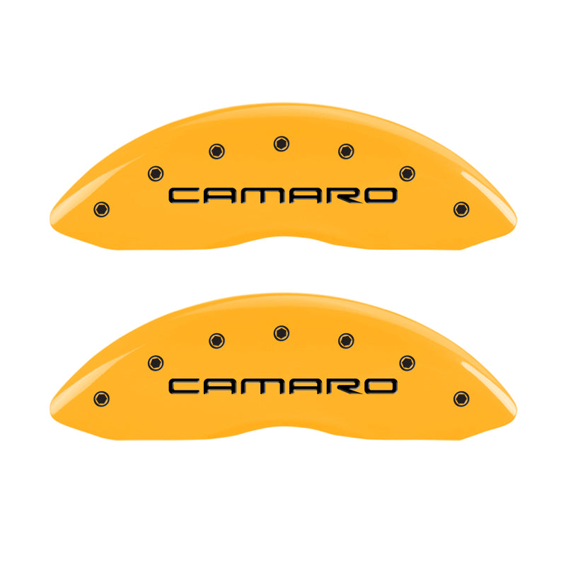 MGP 4 Caliper Covers Engraved F & R Gen 4/Camaro Yellow Finish Black Char 2000 Chevrolet Camaro MGP