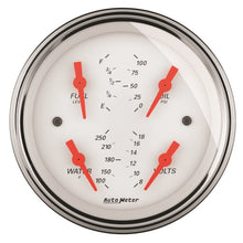 Load image into Gallery viewer, AutoMeter Gauge Quad 3-3/8in. 0 Ohm(e) to 90 Ohm(f)Elec Arctic White