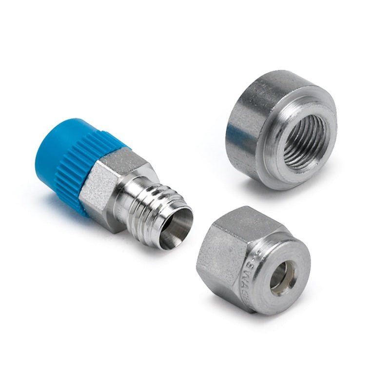 Autometer 3/16in Compression - 1/8in NPT Connector Fitting and Mating 1/8in NPT Weld Fitting 5255