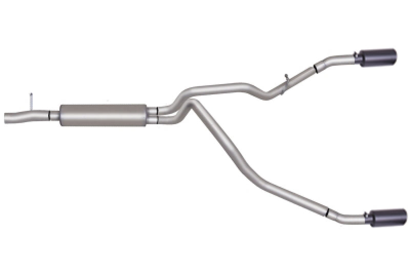 Gibson 11-16 Ford F-250 Super Duty Lariat 6.2L 2.5in Cat-Back Dual Split Exhaust - Black Elite Gibson