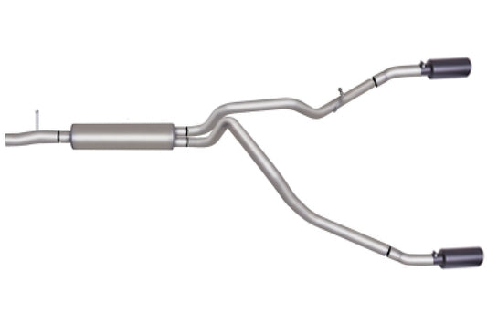 Gibson 11-16 Ford F-250 Super Duty Lariat 6.2L 2.5in Cat-Back Dual Split Exhaust - Black Elite Gibson