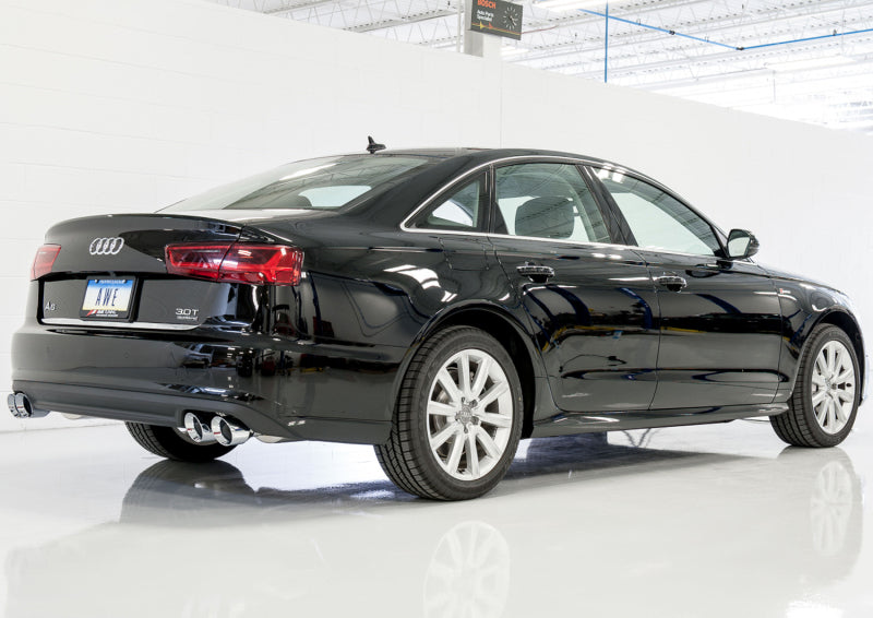 AWE Tuning Audi C7.5 A7 3.0T Touring Edition Exhaust - Quad Outlet Chrome Silver Tips AWE Tuning